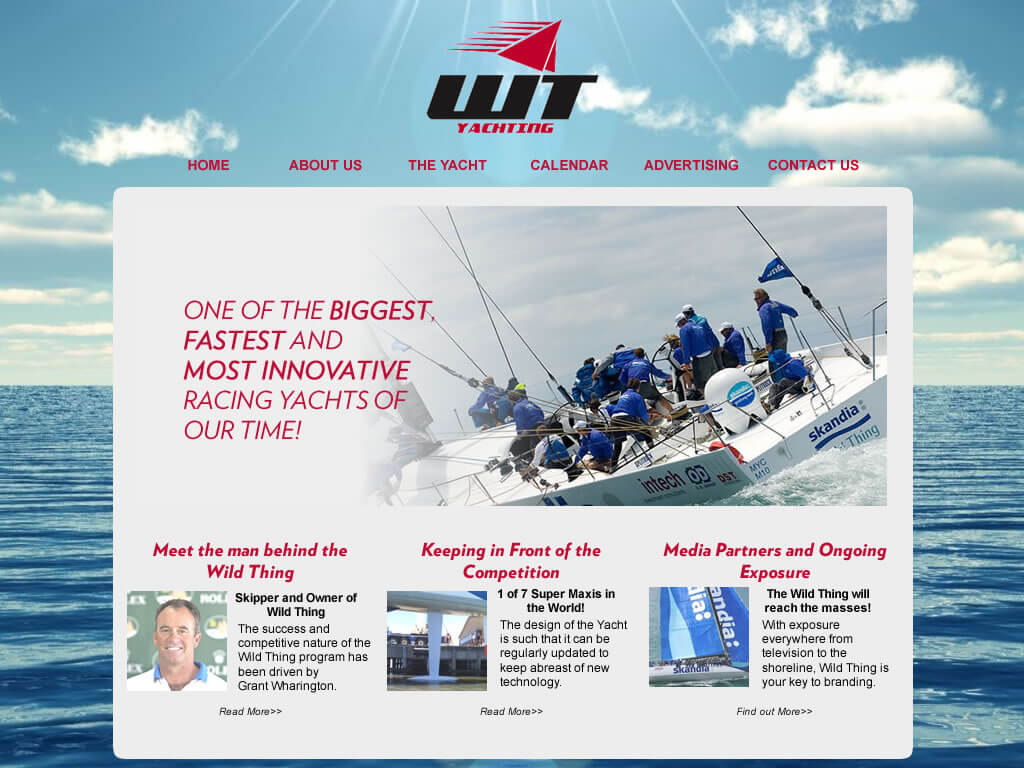 Wild Thing Yacht website concept