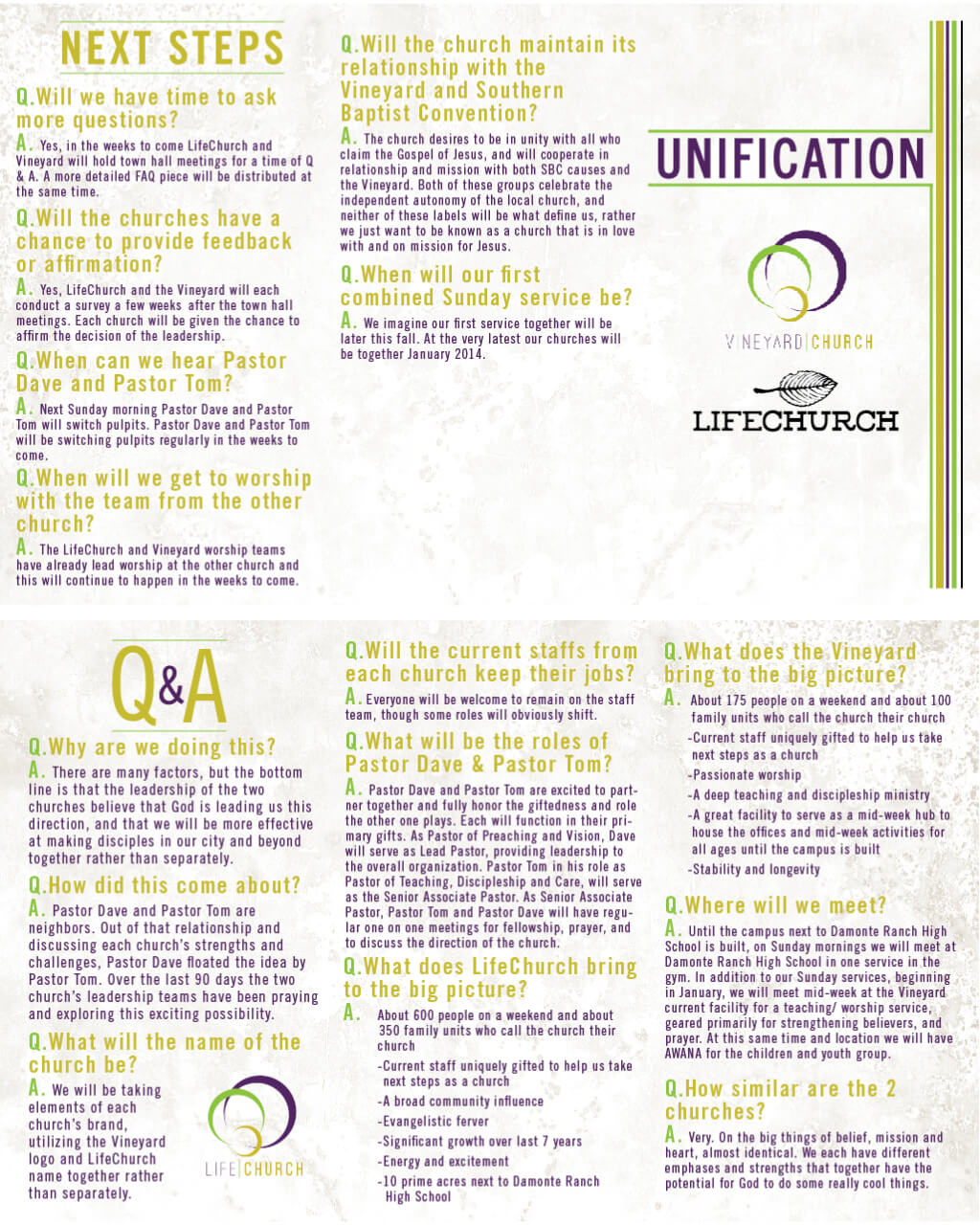 Unification brochure design